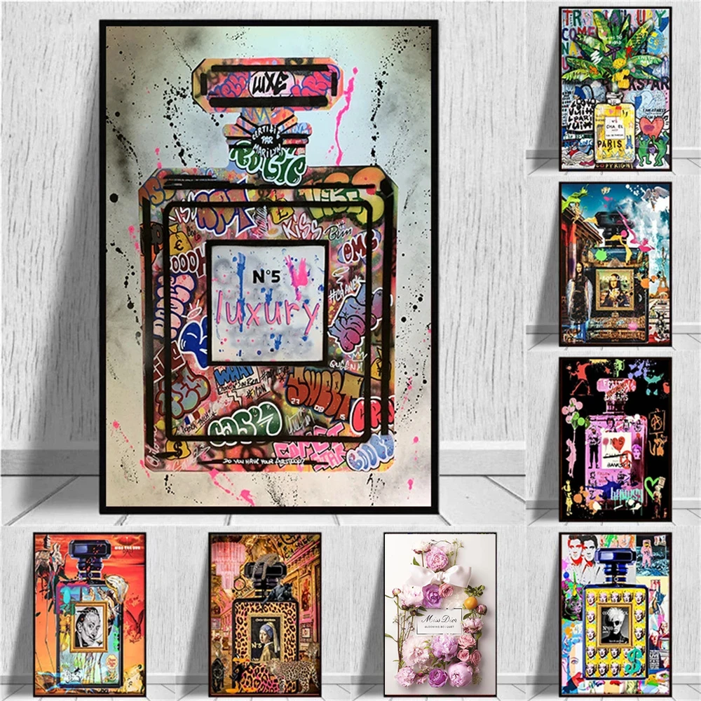 Fashion Graffiti Perfume Bottle Posters And Pictures Wall Art Pop Canvas Printing For Living Room Home Decoration Cuadros
Fashion Graffiti Perfume Bottle Posters And Pictures Wall Art Pop Canvas Printing For Living Room Home Decoration Cuadros