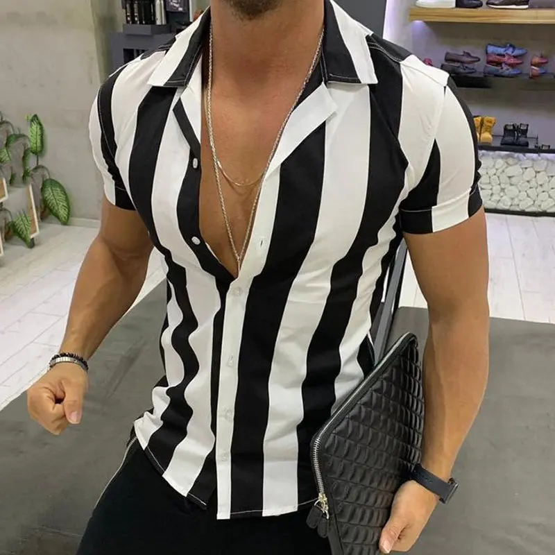 2022 New Summer 3d Color -colored Printed Top Men's Short -sleeved Shirt Striped Pattern Beach Lapel Button
2022 New Summer 3d Color -colored Printed Top Men's Short -sleeved Shirt Striped Pattern Beach Lapel Button