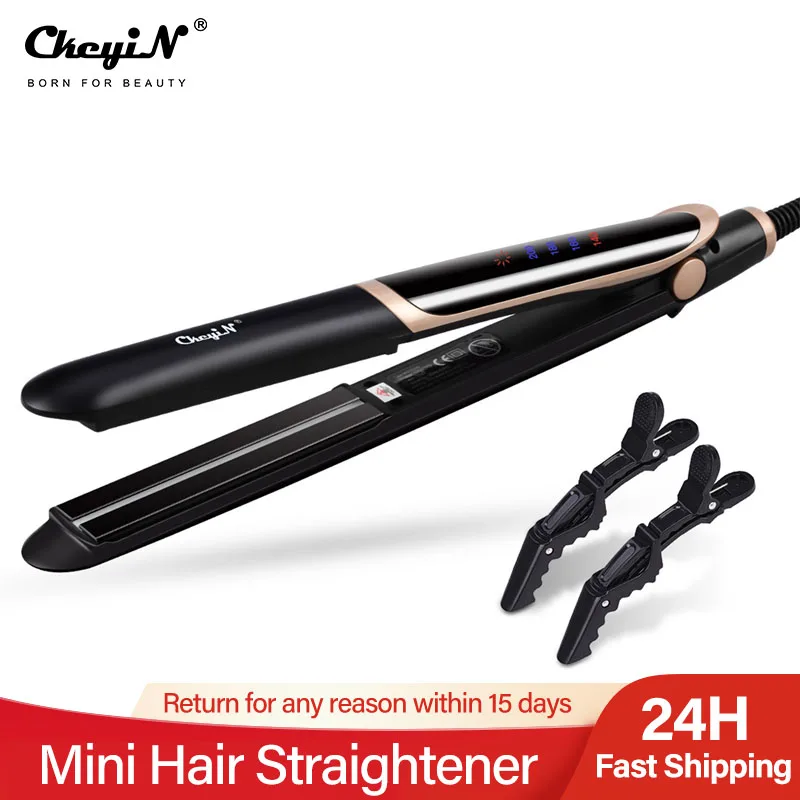 CkeyiN Mini Professional Electric Hair Straightener Anion Flat Iron Temperature Adjustable Ceramic Hair Curler with LCD Display
CkeyiN Mini Professional Electric Hair Straightener Anion Flat Iron Temperature Adjustable Ceramic Hair Curler with LCD Display
