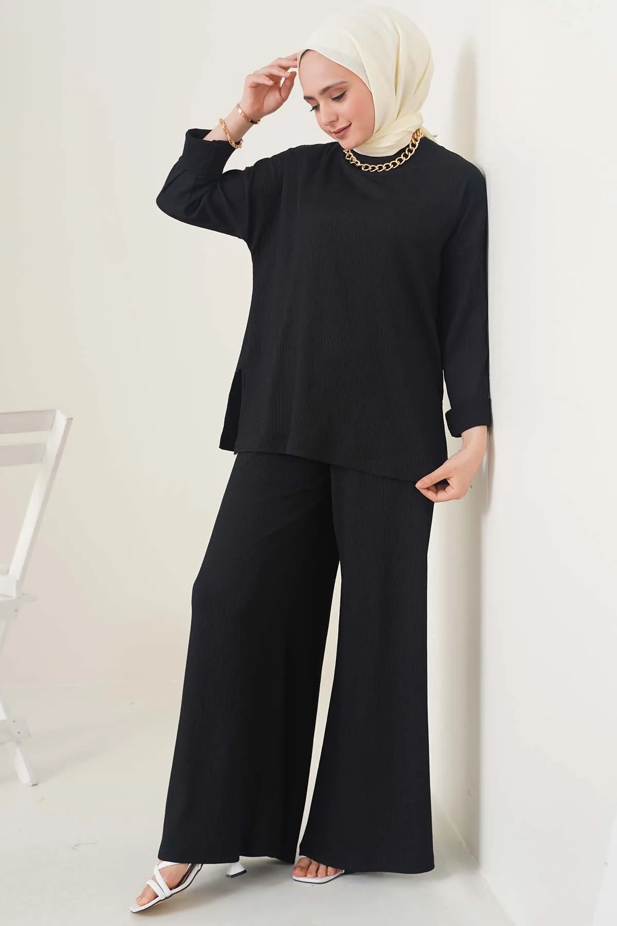 Women For Muslim Fashion Crescent Pattern Wide Leg Double Suit Eid Mubarak Kaftan Dubai Abaya Turkey Hijab Dress Sets İslamic
Women For Muslim Fashion Crescent Pattern Wide Leg Double Suit Eid Mubarak Kaftan Dubai Abaya Turkey Hijab Dress Sets İslamic