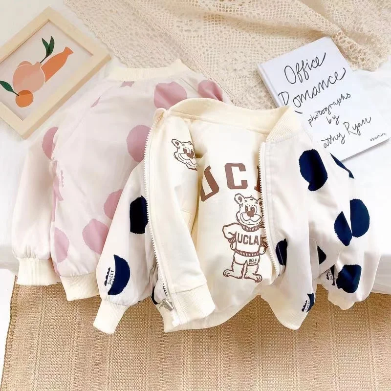Polka Dots Baby Girls Boys Reversible Coats Cotton Kids Outfits Zip Jackets Children Outerwear 1-8 Years
Polka Dots Baby Girls Boys Reversible Coats Cotton Kids Outfits Zip Jackets Children Outerwear 1-8 Years