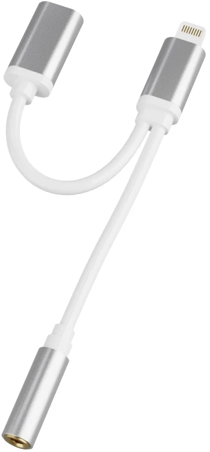 Адаптер переходник на наушники и зарядку для iPhone Айфон GSMIN AL5 Apple Lightning (M) - (F) + 3.5 мм