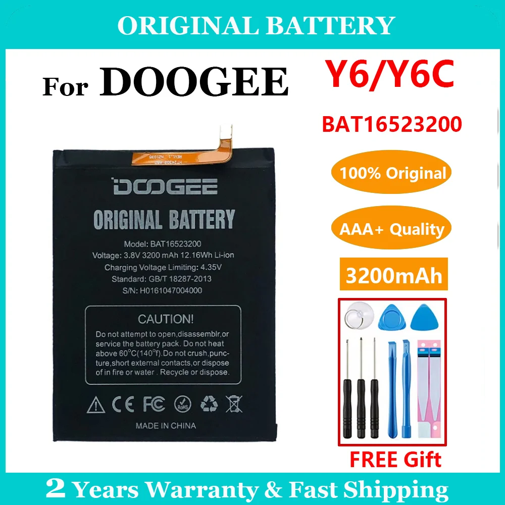 100% Оригинальный аккумулятор 3200 мАч BAT16523200 MTK6750 DOOGEE Y6 Y6C Для C сменный
