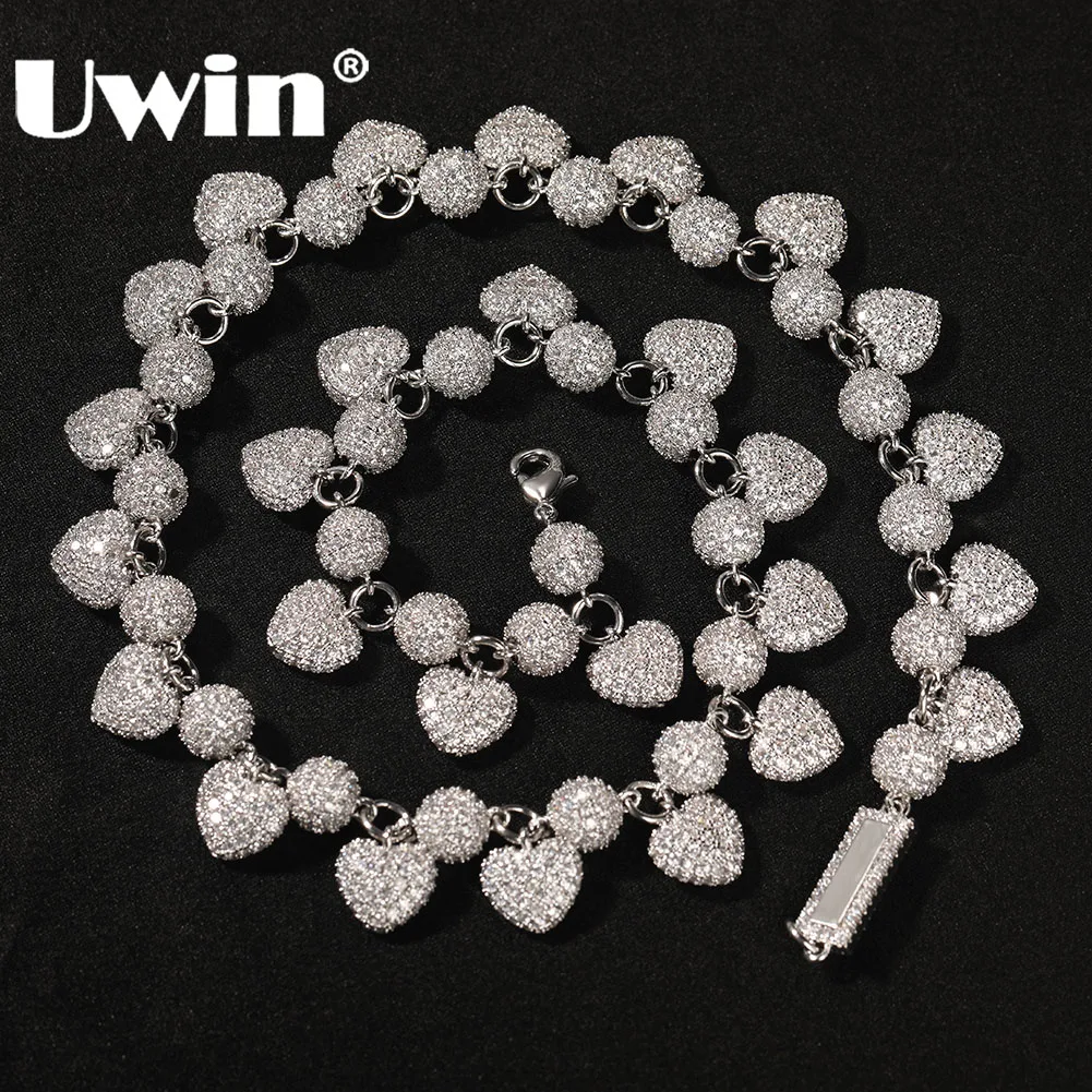 UWIN 8 mm Iced Out CZ Beads Necklaces with Heart Charms Bling Cubic Zirconia Necklaces for Women DIY Your Name Fashion Jewelry
UWIN 8 mm Iced Out CZ Beads Necklaces with Heart Charms Bling Cubic Zirconia Necklaces for Women DIY Your Name Fashion Jewelry