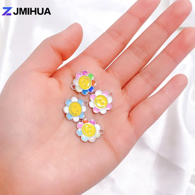 15pcs Enamel Sun Flower Charms Silver Color Pendants For Jewelry Making Earrings Bracelets Necklaces DIY Handmade Accessories
15pcs Enamel Sun Flower Charms Silver Color Pendants For Jewelry Making Earrings Bracelets Necklaces DIY Handmade Accessories