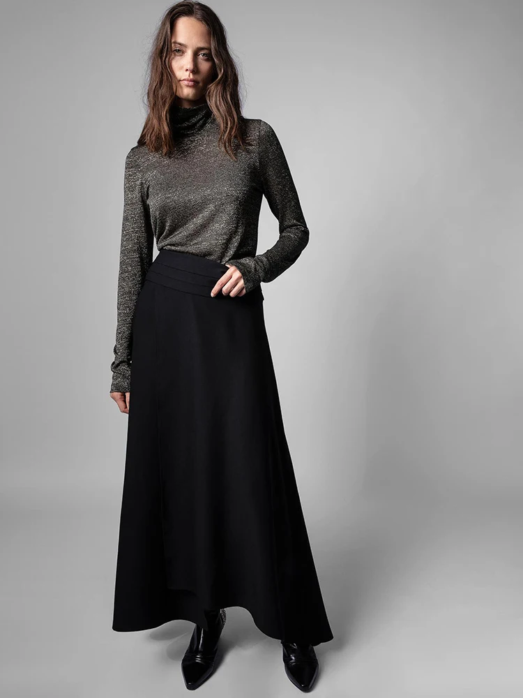 High Quality Autumn Women Fashion Runway Designer High Waist Draped Black Big Swing Asymmetrical Midi Skirts
High Quality Autumn Women Fashion Runway Designer High Waist Draped Black Big Swing Asymmetrical Midi Skirts