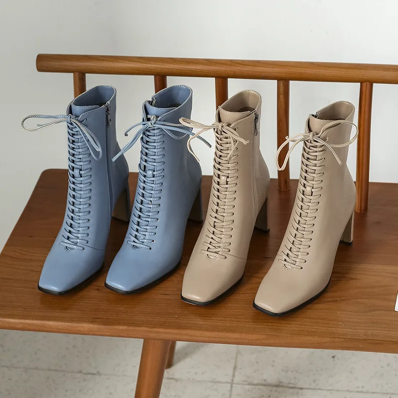 Fall Lace-up Botas Femininas Square Head Short Boots Ankle High Women Zipper Fashion Outdoor Shoes Thick Heel Female Pump
Fall Lace-up Botas Femininas Square Head Short Boots Ankle High Women Zipper Fashion Outdoor Shoes Thick Heel Female Pump