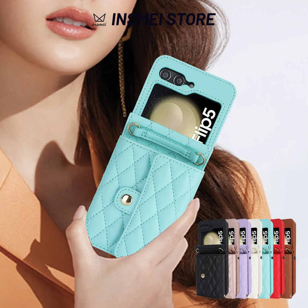 Чехол для Samsung Galaxy Z Flip 5 4 3, Роскошный чехол из искусственной кожи с ремешком через плечо и магнитной защелкой, зеленый
Чехол для Samsung Galaxy Z Flip 5 4 3, Роскошный чехол из искусственной кожи с ремешком через плечо и магнитной защелкой, зеленый