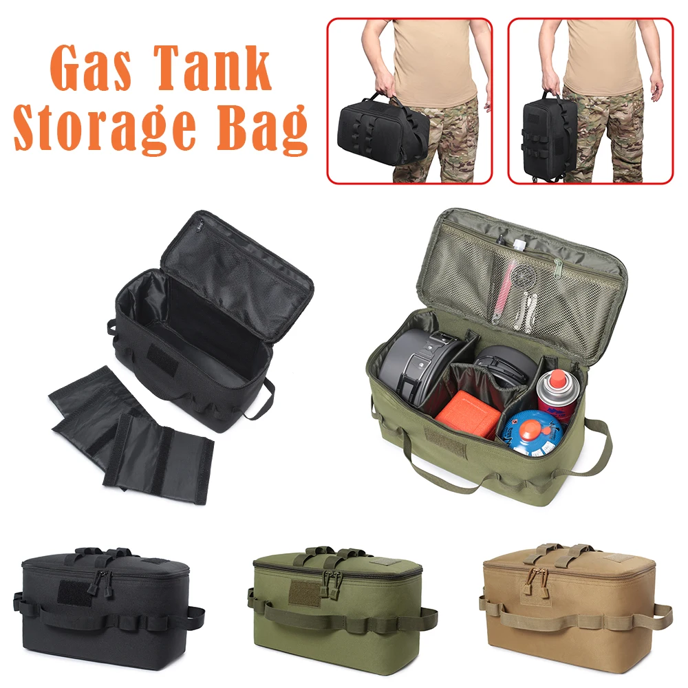 

MOLLE Pouch Outdoor Camping Storage Bag Basket Gas Stove Canister Pot Carry Bag Sack Picnic Bag Cookware Utensils Organizer
