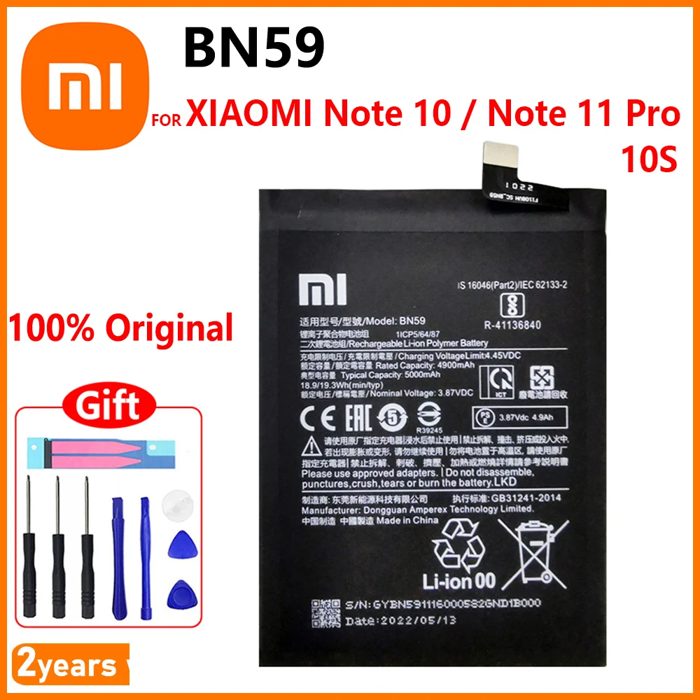 Original XIAOMI High Quality BN59 5000mAh Battery For Xiao Mi Redmi Note10 Note 10 Pro 10S Note 10pro Global Batteries +Tools
Original XIAOMI High Quality BN59 5000mAh Battery For Xiao Mi Redmi Note10 Note 10 Pro 10S Note 10pro Global Batteries +Tools