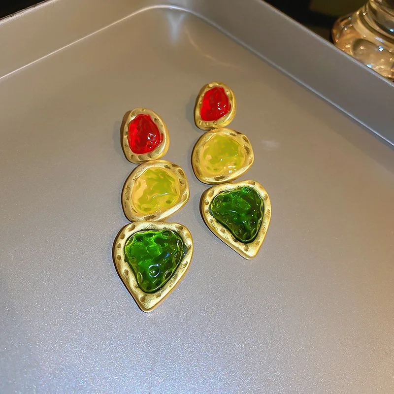 82mm Vintage Resin Heart Dangle Earrings Large Colorful Women Girls Charm Luxury Party
82mm Vintage Resin Heart Dangle Earrings Large Colorful Women Girls Charm Luxury Party