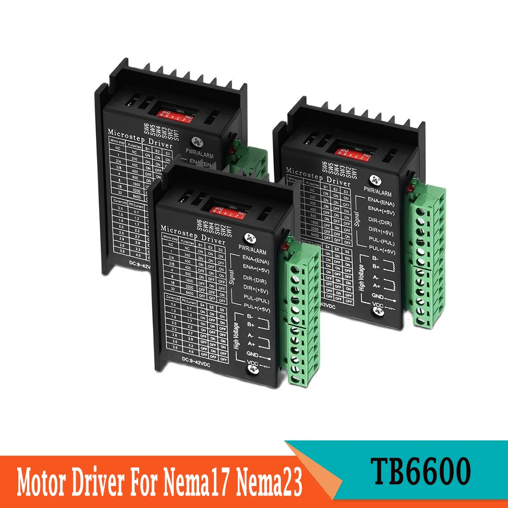 

TB6600 Stepper Motor Driver Nema 23 Nema 34 42/57/86 Nema17 32 Segments 4.0A 42VDC CNC Engraving Machine Wood Router Mini Lathe