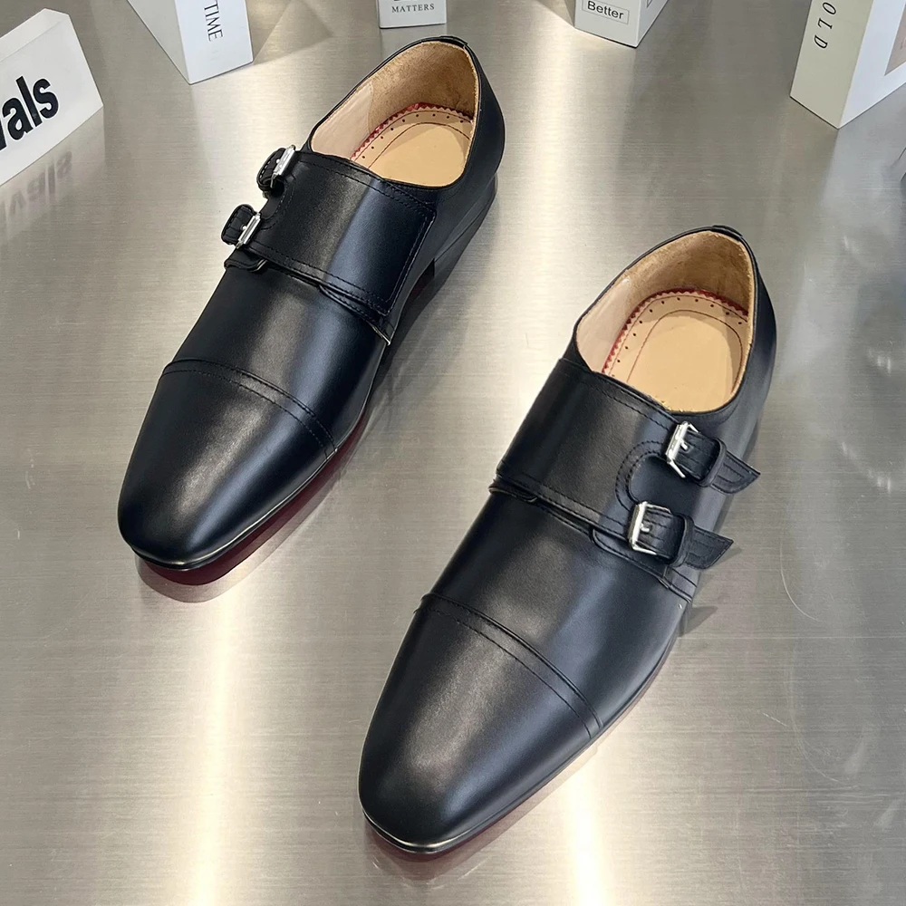 Brand Designer Men Dress Shoe Classic Genuine Leather Buckle Monk Strap Men's Black Office Party Formal Mens Shoes
Brand Designer Men Dress Shoe Classic Genuine Leather Buckle Monk Strap Men's Black Office Party Formal Mens Shoes