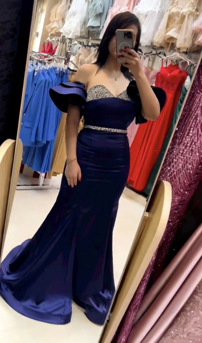 Sweetheart Neck HF454 Evening Party Dress For Women Elegant Short Sleeves Satin Charming Gowns Vestidos De Noche Robes Soirée
Sweetheart Neck HF454 Evening Party Dress For Women Elegant Short Sleeves Satin Charming Gowns Vestidos De Noche Robes Soirée