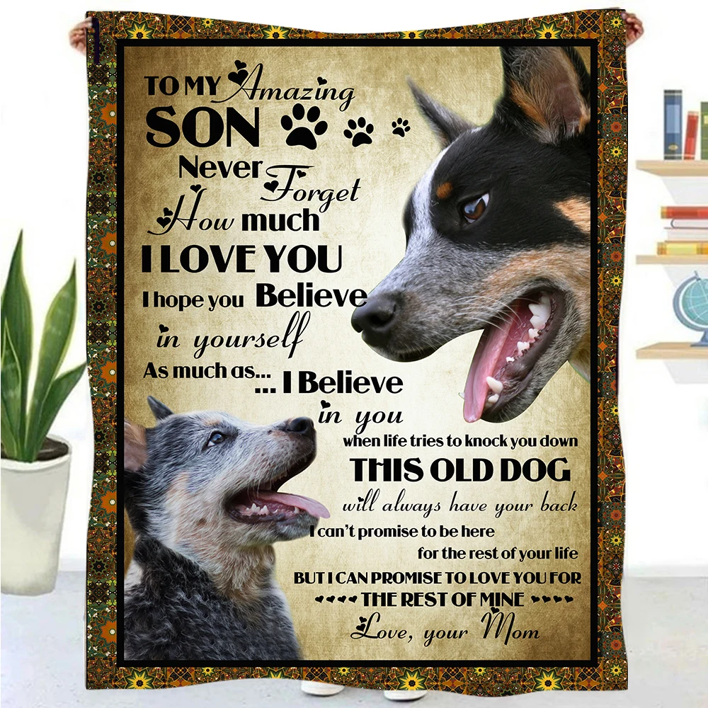 Cute Dog Blanket Animal Print Home Decor Express Love for Son Warm Lightweight Living Room Sofa Cover Portable Travel Quilt
Cute Dog Blanket Animal Print Home Decor Express Love for Son Warm Lightweight Living Room Sofa Cover Portable Travel Quilt