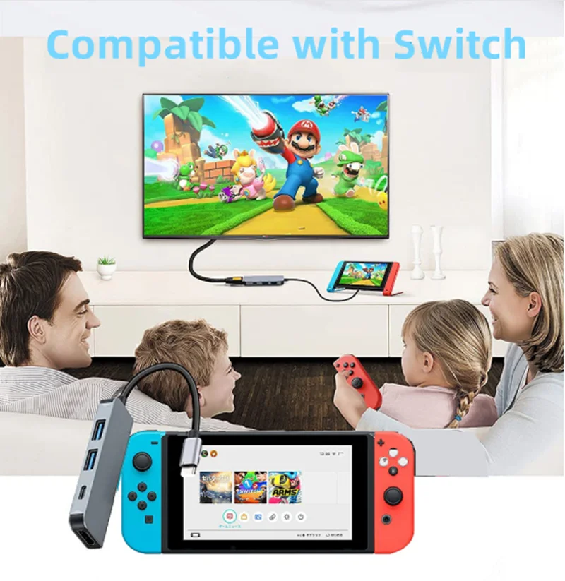 New 4 in 1 USB Hub Type C to HDMI-Compatible PD 100W USB 3.0 Type C Splitter Fast Charging For MacBook Compatible with Switch
New 4 in 1 USB Hub Type C to HDMI-Compatible PD 100W USB 3.0 Type C Splitter Fast Charging For MacBook Compatible with Switch
