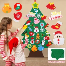 Kids DIY Felt Christmas Tree Merry Christmas Decorations For Home 2023 Christmas Ornaments Navidad Gifts Xmas Tree New Year 2024