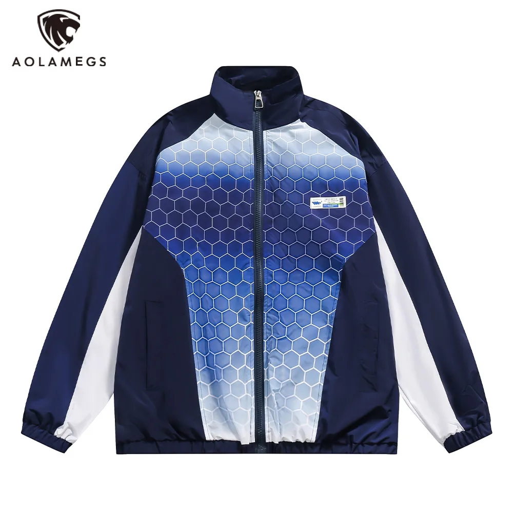 Streetwear Men's Jacket Harajuku Geometric Splicing Turtleneck Jacket Spring Casual Hip Hop Coats Fashion High Street Outerwear
Streetwear Men's Jacket Harajuku Geometric Splicing Turtleneck Jacket Spring Casual Hip Hop Coats Fashion High Street Outerwear