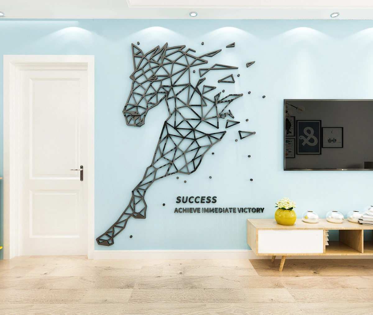 Simple Nordic ins style horse forest deer creative design wall sticker 3D acrylic wall sticker home study decoration
Simple Nordic ins style horse forest deer creative design wall sticker 3D acrylic wall sticker home study decoration
