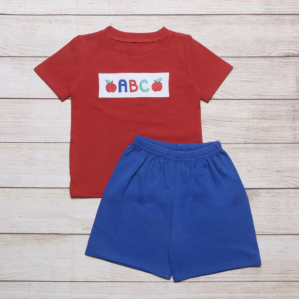Factory Sale T-Shirts Set Clothes Fashion Red ABC Apple T-Shirts Sleeve Back to School Boys Casual Sports Shorts Summer Suit
Factory Sale T-Shirts Set Clothes Fashion Red ABC Apple T-Shirts Sleeve Back to School Boys Casual Sports Shorts Summer Suit