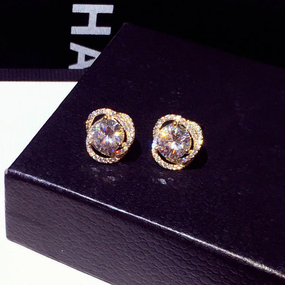 2022 New Arrive Exquisite Big Transparent Shine Zircon Earrings Charm Luxury AAA CZ Round Stud Earrings Wedding Jewelry Gift 
2022 New Arrive Exquisite Big Transparent Shine Zircon Earrings Charm Luxury AAA CZ Round Stud Earrings Wedding Jewelry Gift