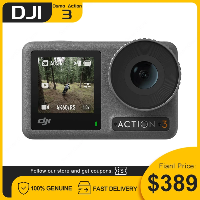 DJI Osmo Action 3 Sport Action Cam-16m Waterproof 4K/120fps & Super-Wide FOV Dual Touchscreens original brand new in stock
DJI Osmo Action 3 Sport Action Cam-16m Waterproof 4K/120fps & Super-Wide FOV Dual Touchscreens original brand new in stock