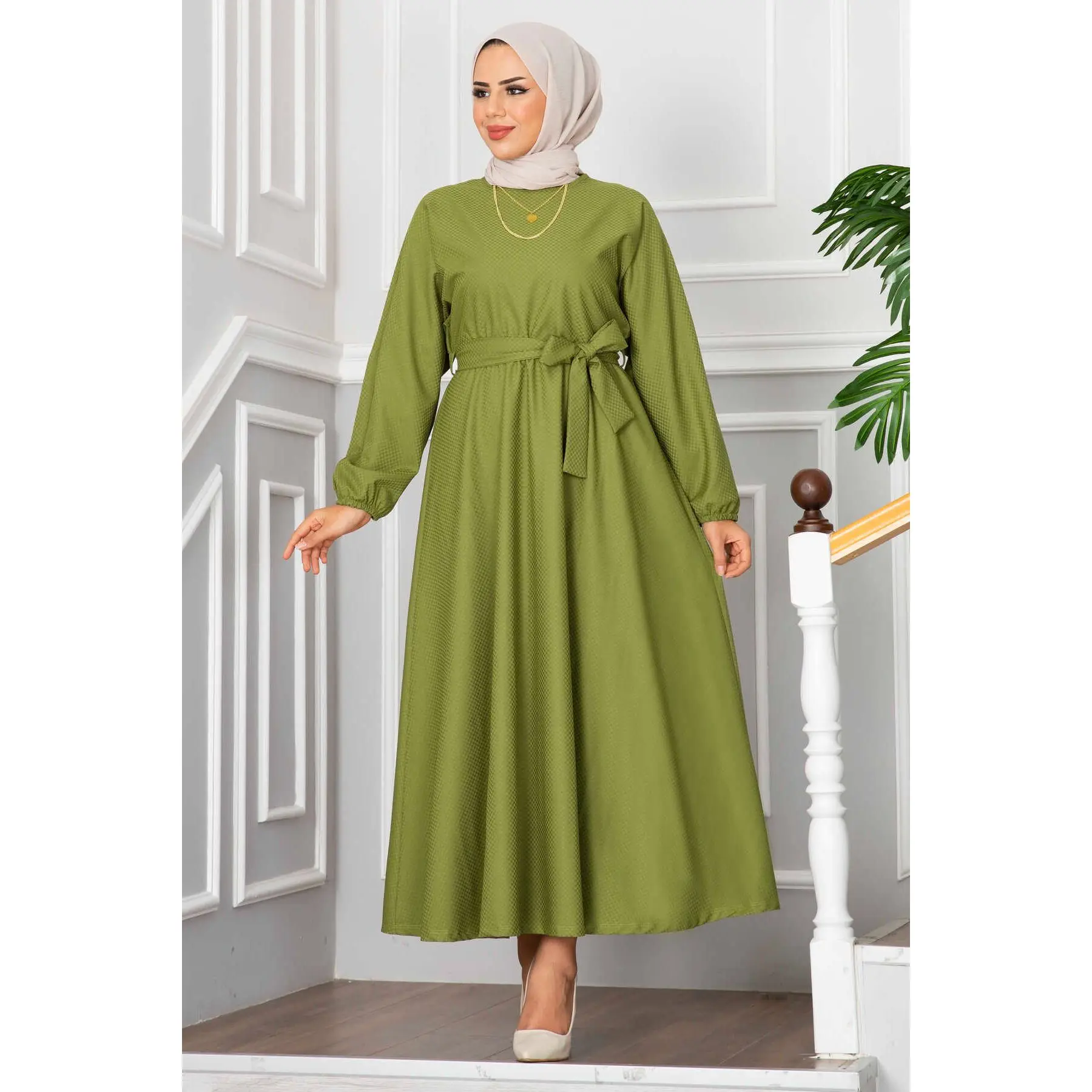 Женское платье макси с поясом, мусульманское платье с однотонным рисунком, абайя, t-образное платье, Caftan, Дубайский халат, Турция, Дубай, мусу... 
Женское платье макси с поясом, мусульманское платье с однотонным рисунком, абайя, t-образное платье, Caftan, Дубайский халат, Турция, Дубай, мусу...