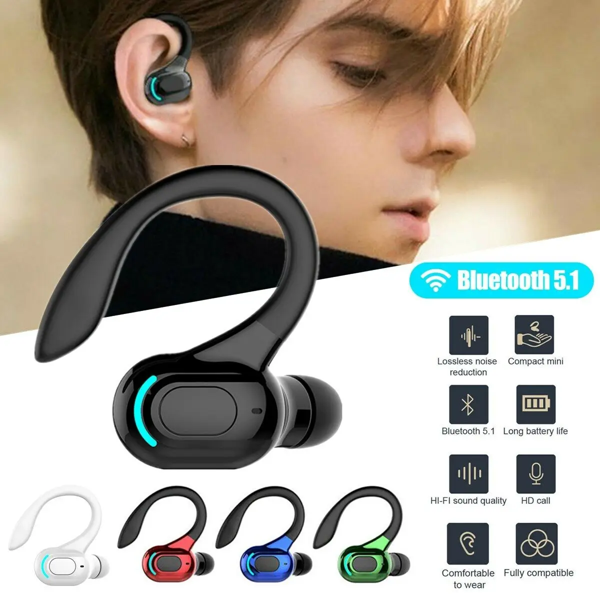 Bluetooth 5,1 гарнитура беспроводные наушники-вкладыши наушники стерео наушники с ушным крючком США
Bluetooth 5,1 гарнитура беспроводные наушники-вкладыши наушники стерео наушники с ушным крючком США