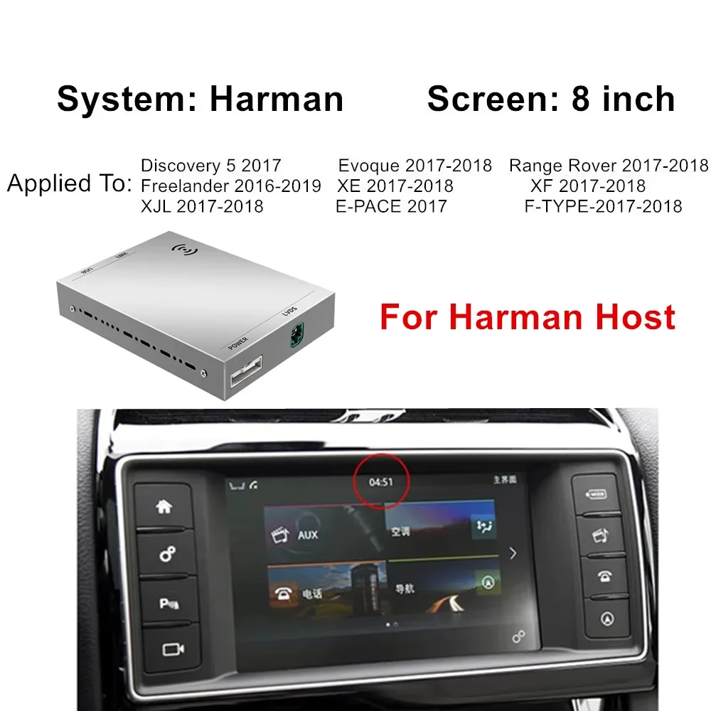 CARABC Wireless carplay Android Auto подходит для Land Rover Jaguar Bosch Harman Discovery4 Evoque Freelander2 XE XF XJL Decorder
CARABC Wireless carplay Android Auto подходит для Land Rover Jaguar Bosch Harman Discovery4 Evoque Freelander2 XE XF XJL Decorder