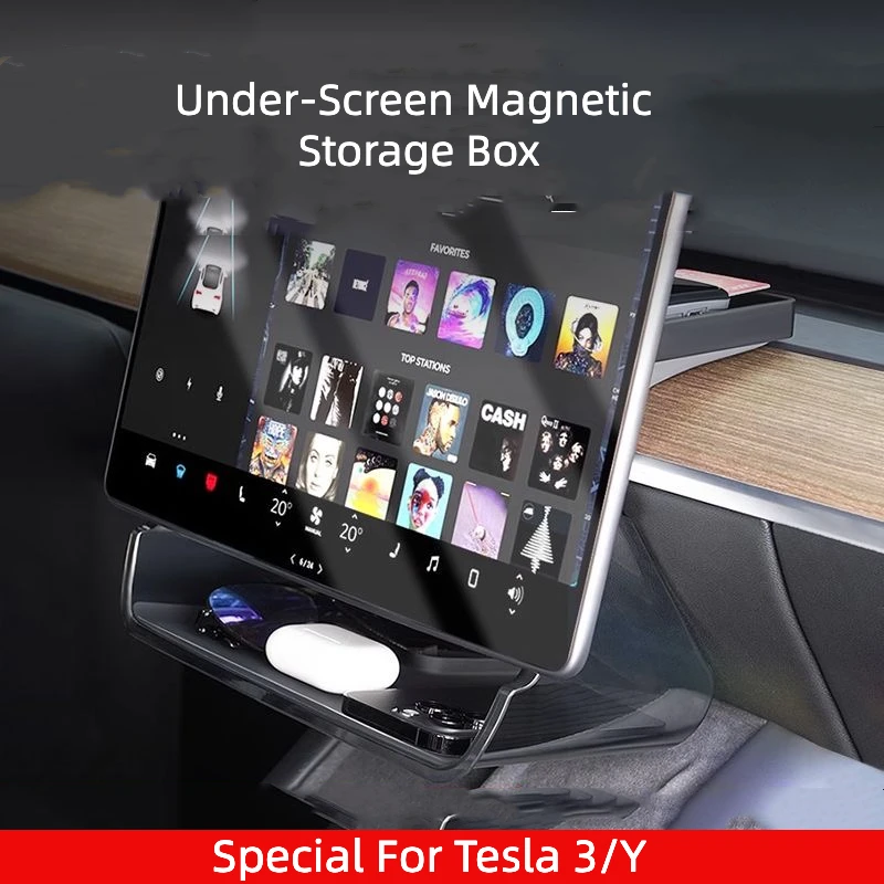 Storage Box Under The Central Control Screen Is Suitable For Tesla Model3/Y Magnetic Tray Tissue Storage Box ETC Bracket
Storage Box Under The Central Control Screen Is Suitable For Tesla Model3/Y Magnetic Tray Tissue Storage Box ETC Bracket