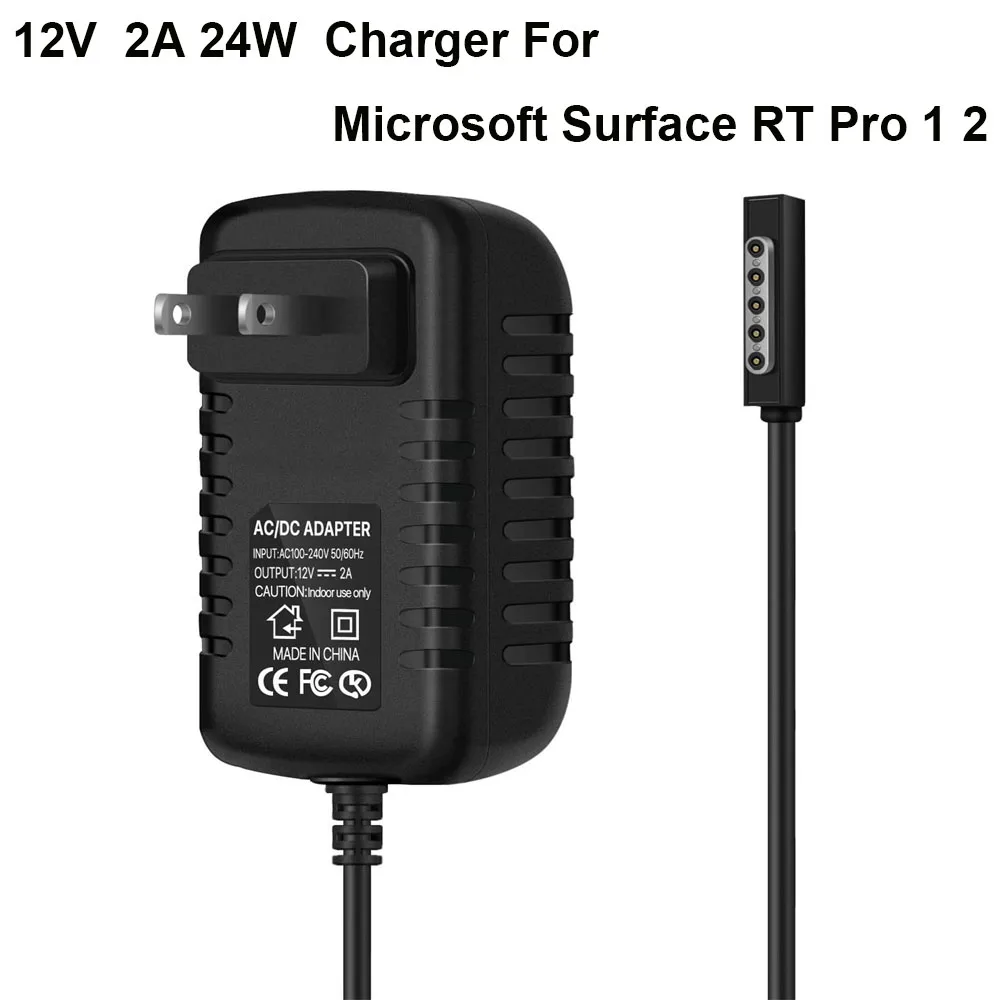 

Surface RT Charger 24W - Replacement AC Charger Adapter 12V 2A Compatible with Microsoft Surface RT Pro 1 2 10.6" Window Tablet