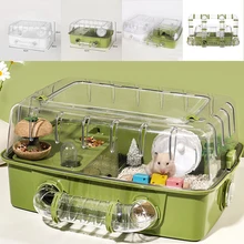 Hamster Cage Villa Tunnel Acrylic House Breeding Box Supplies Set Toy Pet Sports Training Runway Accessories
