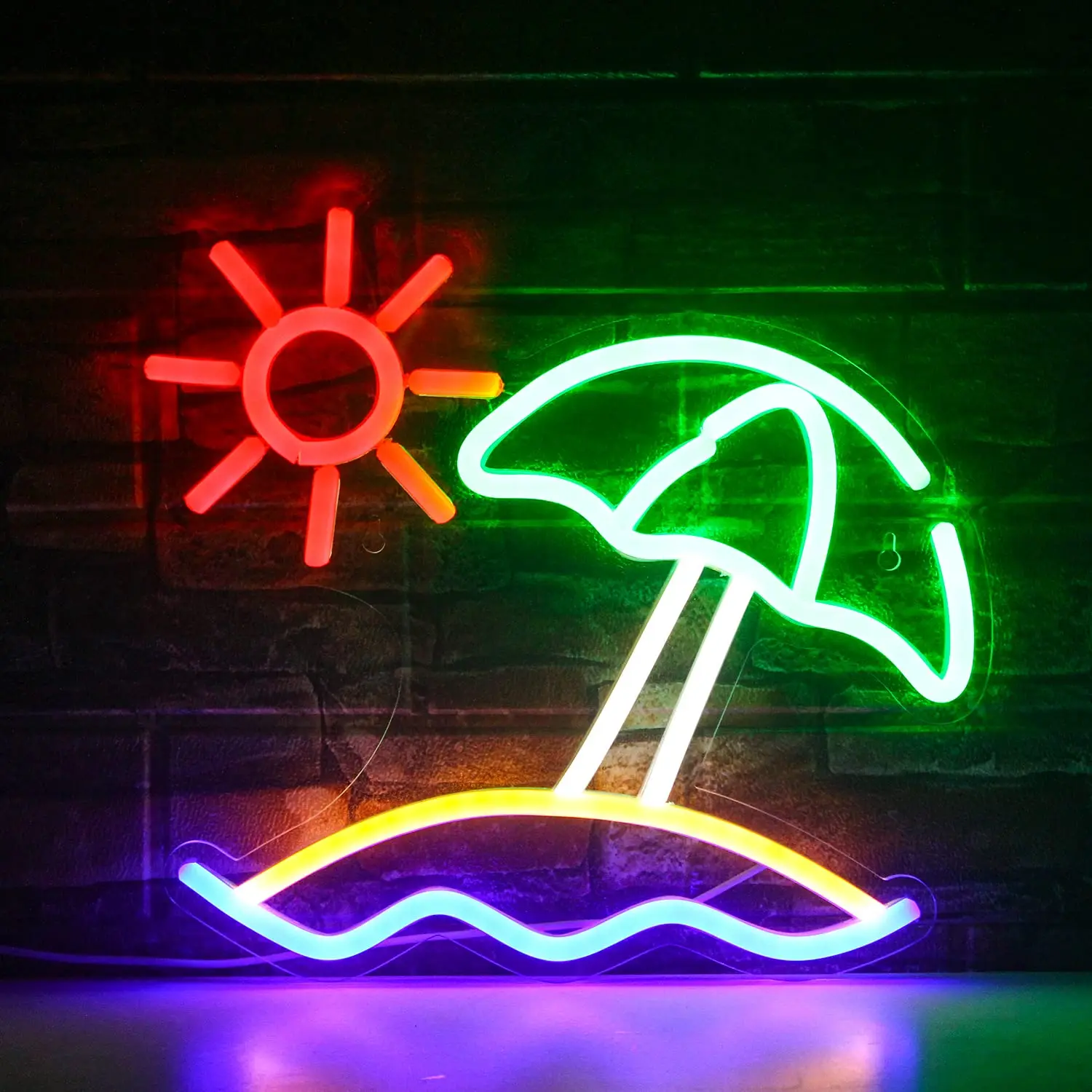 Sun with Beach Painting LED Light Sign Seascape Shaped Led Sign Wall Art for Home Decor Colorful Funny Neon Party Decoration
Sun with Beach Painting LED Light Sign Seascape Shaped Led Sign Wall Art for Home Decor Colorful Funny Neon Party Decoration