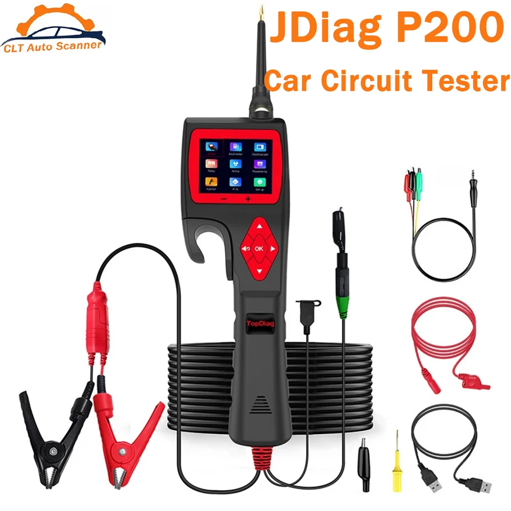 TopDiag P200 JDiag P200 Car Circuit Tester Smart Hook Power Probe Electrical System Circuit Detector Multimeter 9V-30V Test Tool
TopDiag P200 JDiag P200 Car Circuit Tester Smart Hook Power Probe Electrical System Circuit Detector Multimeter 9V-30V Test Tool