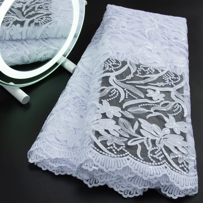 White Lace Fabric With Sequins African Tulle Lace Fabric 2023 5 Yards Nigerian Milk Fiber Fabric For Women Wedding Dress A3153
White Lace Fabric With Sequins African Tulle Lace Fabric 2023 5 Yards Nigerian Milk Fiber Fabric For Women Wedding Dress A3153