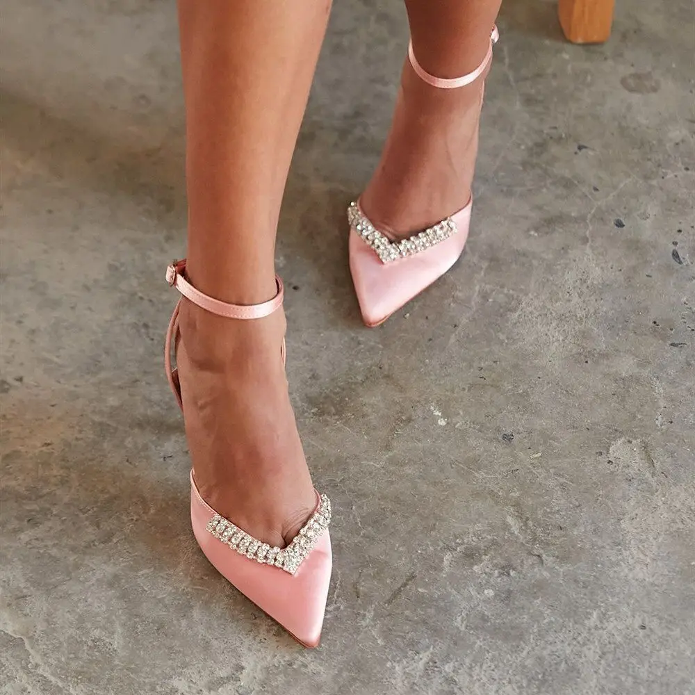 Oscar Interior Quality Faux Leather Outer Satin Thin High Heels Stone Buckle Women Heeled Sandals Poshnmore Green Pink Black Sil
Oscar Interior Quality Faux Leather Outer Satin Thin High Heels Stone Buckle Women Heeled Sandals Poshnmore Green Pink Black Sil