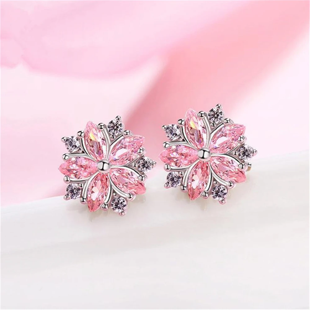 Korean Pink Girl Cherry Blossom Stud Earrings Exquisite Women's Flower Earrings Fashion Party Jewelry Romantic Valentine's Gfits
Korean Pink Girl Cherry Blossom Stud Earrings Exquisite Women's Flower Earrings Fashion Party Jewelry Romantic Valentine's Gfits