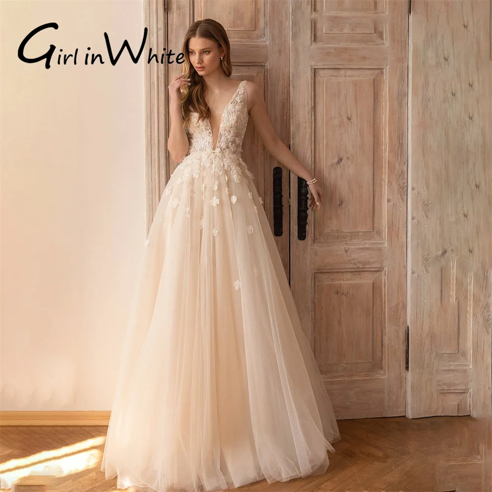 Elegant V Neck Bridal Dress A Line Sweep Bridal Gown Appliques Backless Dress For Bride vestidos de novia para boda por la
Elegant V Neck Bridal Dress A Line Sweep Bridal Gown Appliques Backless Dress For Bride vestidos de novia para boda por la