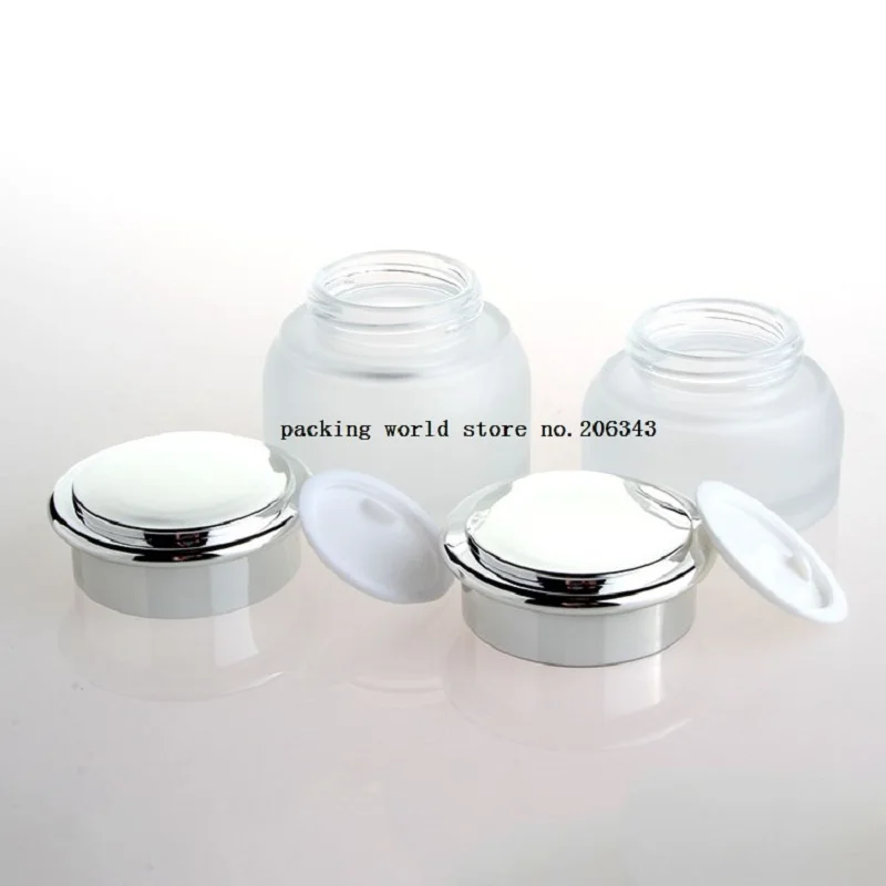 30G frosted glass jar with silver lid for night day cream/eye serum/essence/moisturizer/hair wax skin care cosmetic packing
30G frosted glass jar with silver lid for night day cream/eye serum/essence/moisturizer/hair wax skin care cosmetic packing