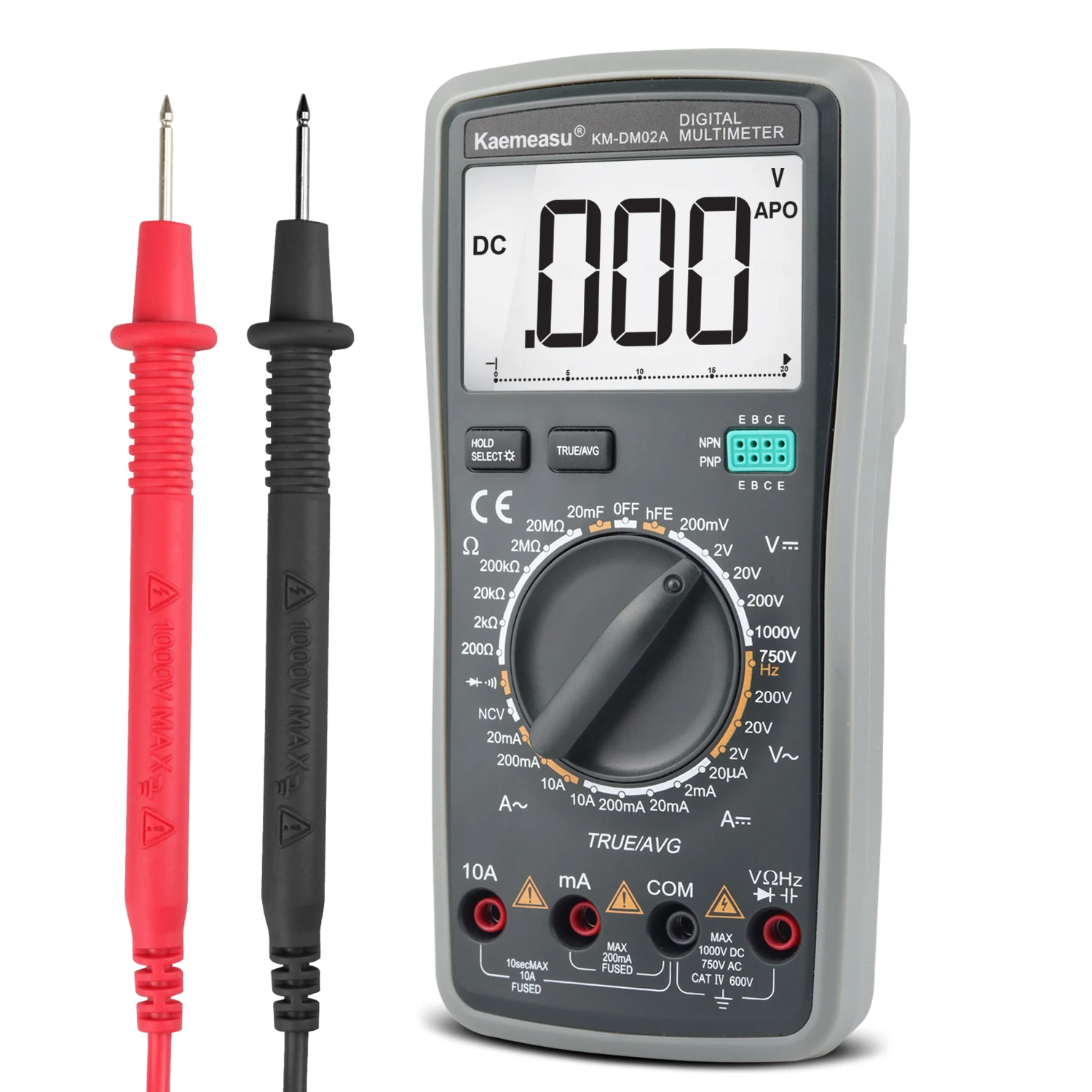 KM-DM02A Digital Multimeter True RMS AVG tester Multi-function multimeter multiple protection car Multimeter with NCV
KM-DM02A Digital Multimeter True RMS AVG tester Multi-function multimeter multiple protection car Multimeter with NCV