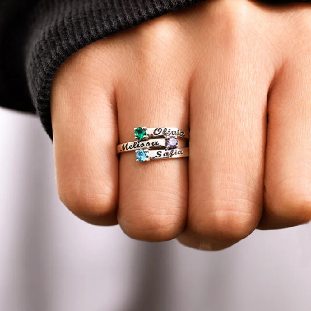 Custom Names&Birthstones Warp Ring Engraved Promise Letters Rings for Women Personalized Silver Color Jewelry Anniversary Gifts
Custom Names&Birthstones Warp Ring Engraved Promise Letters Rings for Women Personalized Silver Color Jewelry Anniversary Gifts