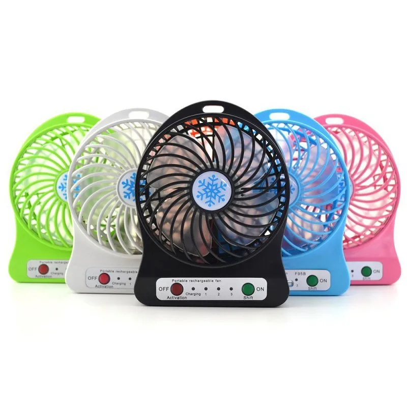 NEW 2021 Portable Mini USB LED Fan Light Air Cooler Small Desk Silent Travel Humidification Office Battery fan black | Компьютеры и