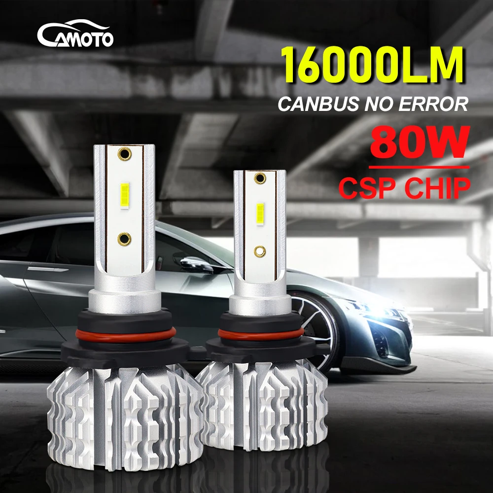 

CAMOTO 16000LM H7 H4 H11 LED Headlights 80W H1 H3 H8 H9 H13 9005 9006 HB3 HB4 4300K 6000K CSP Chip Canbus No Error For Lenses
