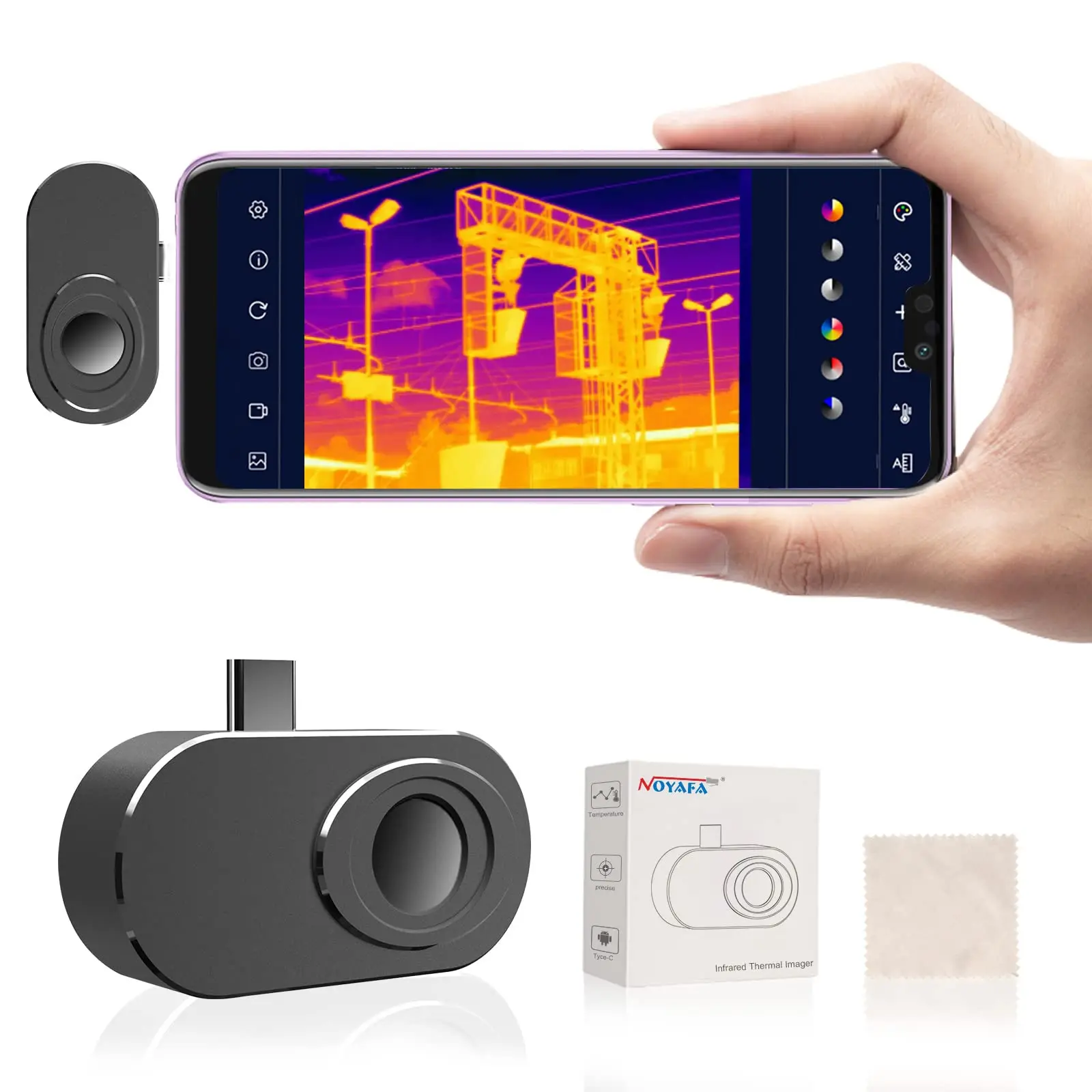 NOYAFA Thermal Camera NF-586S Upgraded Smartphones Imager 256 X192 IR Resolution for Home Use Building Factory Places 
NOYAFA Thermal Camera NF-586S Upgraded Smartphones Imager 256 X192 IR Resolution for Home Use Building Factory Places