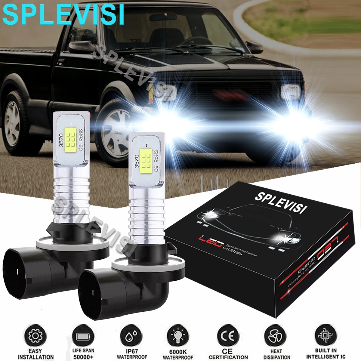 2PCS Car LED Fog Light Bulbs 6000K White Fit For GMC Sonoma 1998 -2004 GMC Sierra 1500 1999 2000 2001 2002 2003 2004-2006
2PCS Car LED Fog Light Bulbs 6000K White Fit For GMC Sonoma 1998 -2004 GMC Sierra 1500 1999 2000 2001 2002 2003 2004-2006