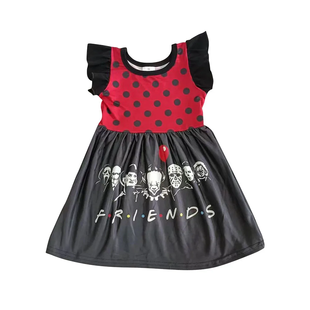 RTS Fashion Baby Girls' dresses Clown Black Dots Joker Print Puffy Sleeve Knee Length Boutique Girls Clothing Kids Dress
RTS Fashion Baby Girls' dresses Clown Black Dots Joker Print Puffy Sleeve Knee Length Boutique Girls Clothing Kids Dress