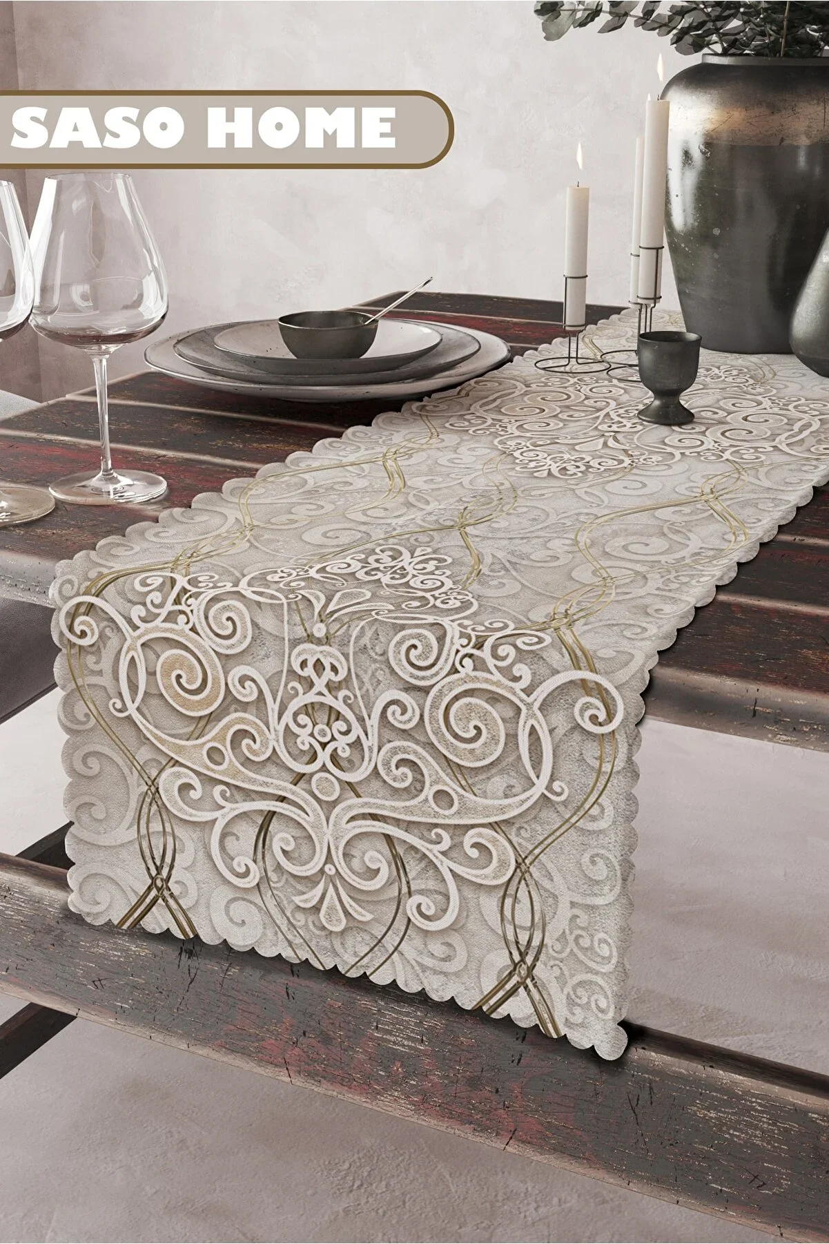 Cream Beauty Aura Modern Patterned Quality Runner Table Cloth Italian Velvet Fabric 45x140 Cm Decorative Gift Runner, Home Decor
Cream Beauty Aura Modern Patterned Quality Runner Table Cloth Italian Velvet Fabric 45x140 Cm Decorative Gift Runner, Home Decor
