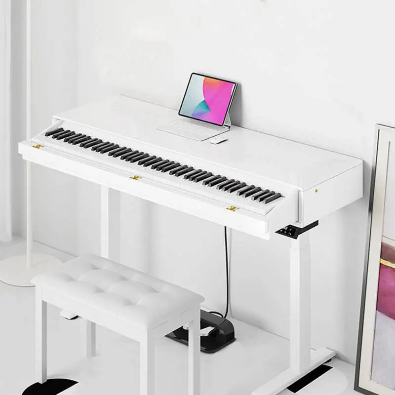 White Adjustable Height Digital Piano Keyboard 88 Keys Weighted for Beginner Adult with Triple Pedal,Bluetooth,MIDI,Metal Stand
White Adjustable Height Digital Piano Keyboard 88 Keys Weighted for Beginner Adult with Triple Pedal,Bluetooth,MIDI,Metal Stand