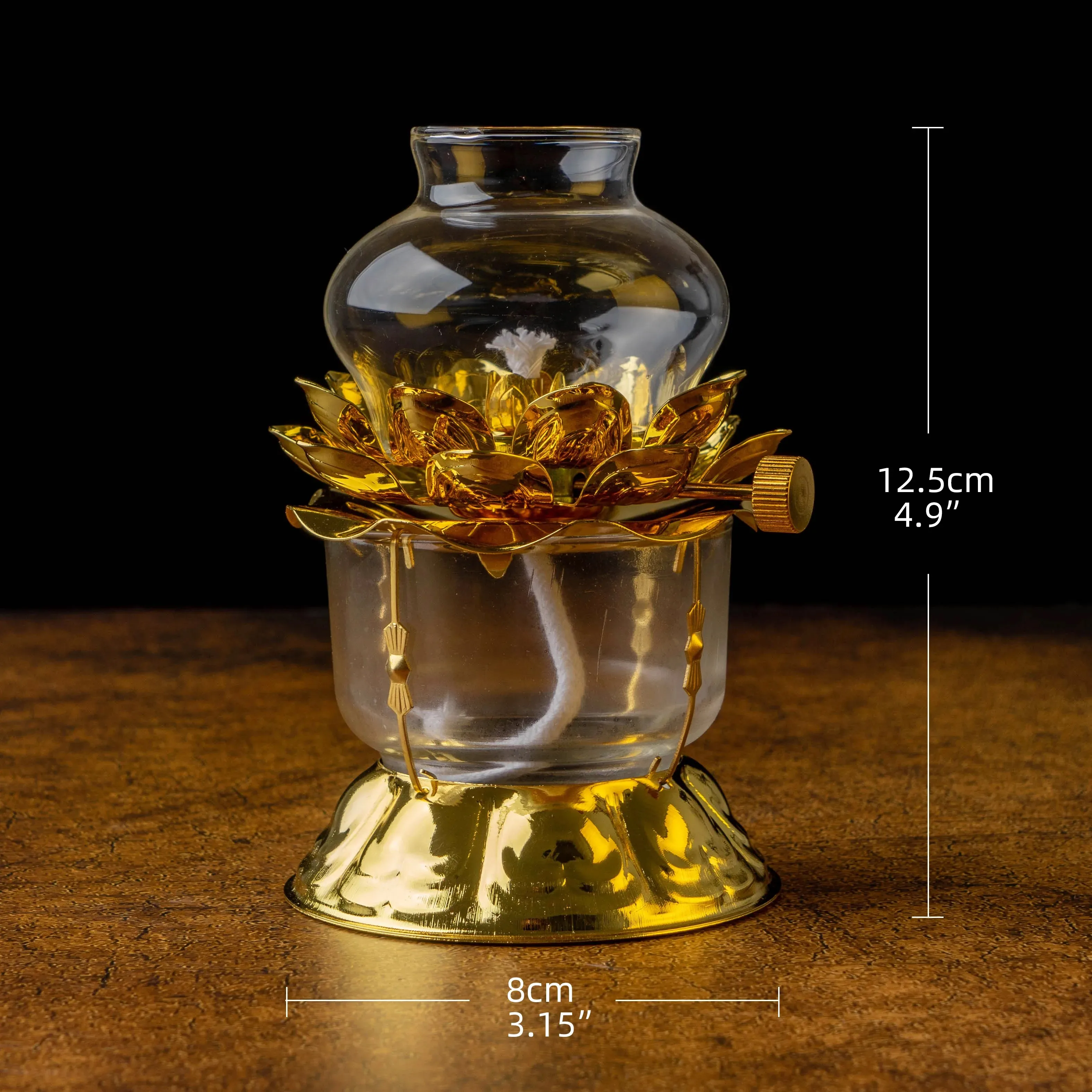 Тибетская масляная лампа стеклянная
Тибетская масляная лампа стеклянная