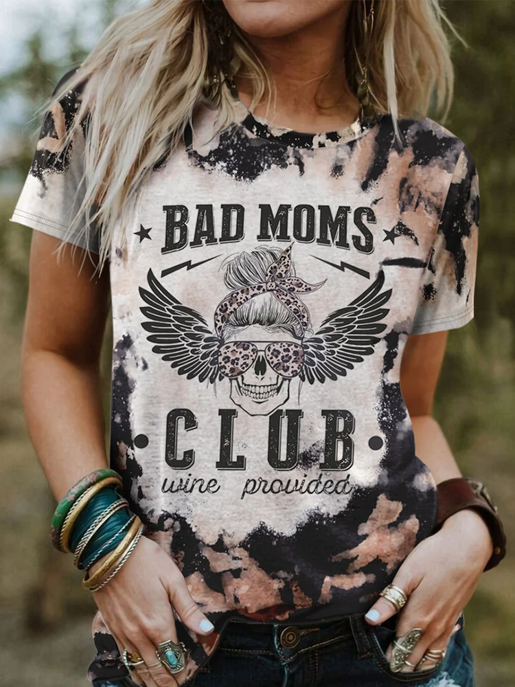Bad Moms Club Woman T-shirts Bleached Funny Letter T Shirts Leopard Skull Graphic Distressed Tee Shirts Mama Life Vacation Tops
Bad Moms Club Woman T-shirts Bleached Funny Letter T Shirts Leopard Skull Graphic Distressed Tee Shirts Mama Life Vacation Tops